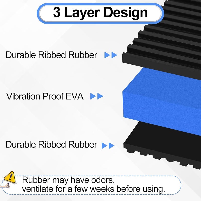 phepetroll 12 Pack Anti Vibration Pads for Washing Machine 4"x4"x7/8", Sound Isolation Vibrating Pad Ribbed Rubber Damping Mat EVA Center for Air Compressors, Conditioner, Treadmill, HVAC Washer Dryer - Image 3